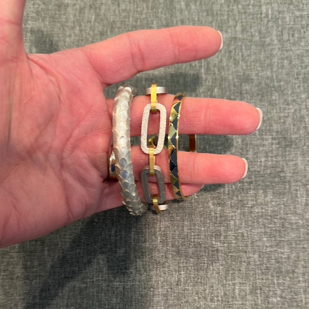 Rustic cuff 3 piece mixed metal set